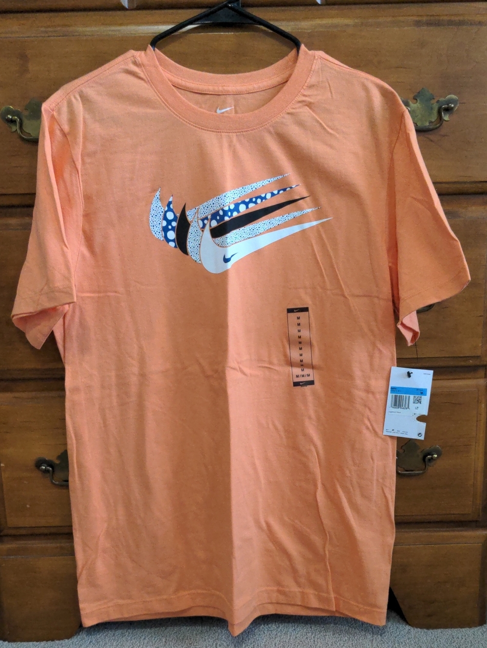 Nike Orange Graphic Swoosh Short Sleeve Tee